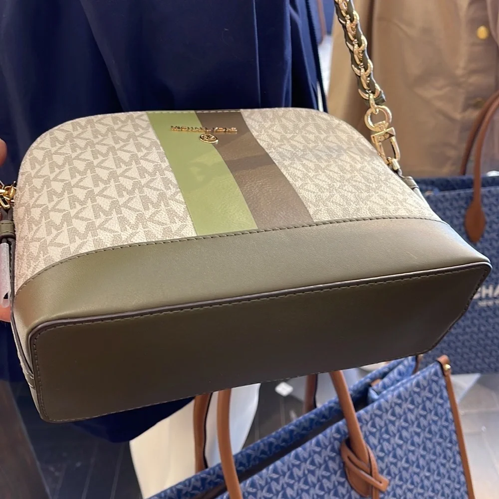 MICHAEL KORS Jet Set Charm Crossbody bag canvas Light Sage /Olive - Picture 7 of 16